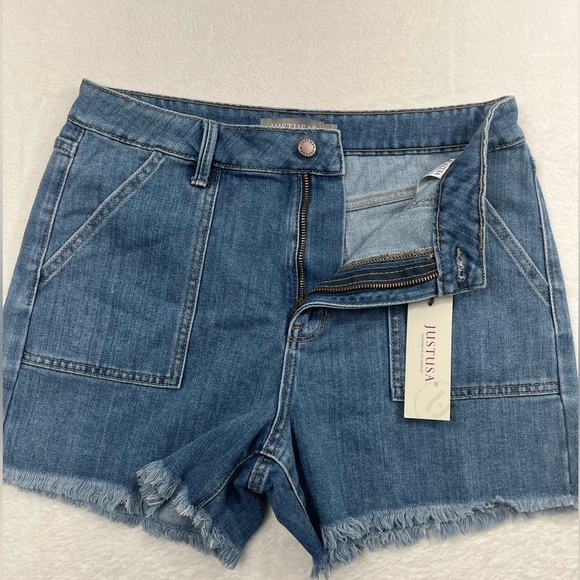NWT Just USA‎ Denim Frayed Cuffs Jean Shorts Womens 29,8 - Picture 6 of 11